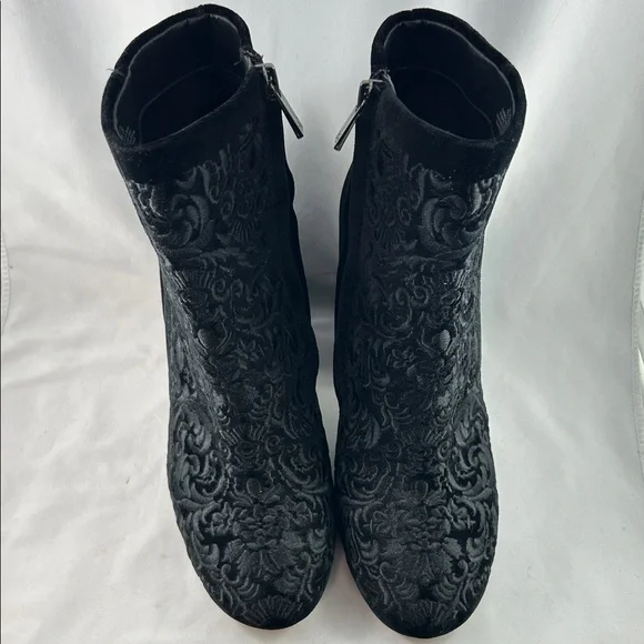 Jessica Simpson Elegant Black Velvet Ankle Boots 36.5 - Picture 7 of 8